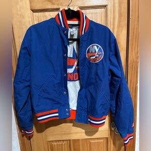 Vintage Starter Kids Large Blue 1980’s NY Islanders Jacket embroidered logos